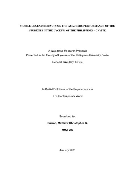 Mobile Legends: Impacts on the Academic Performance of the Students in the Lyceum of the Philippines .